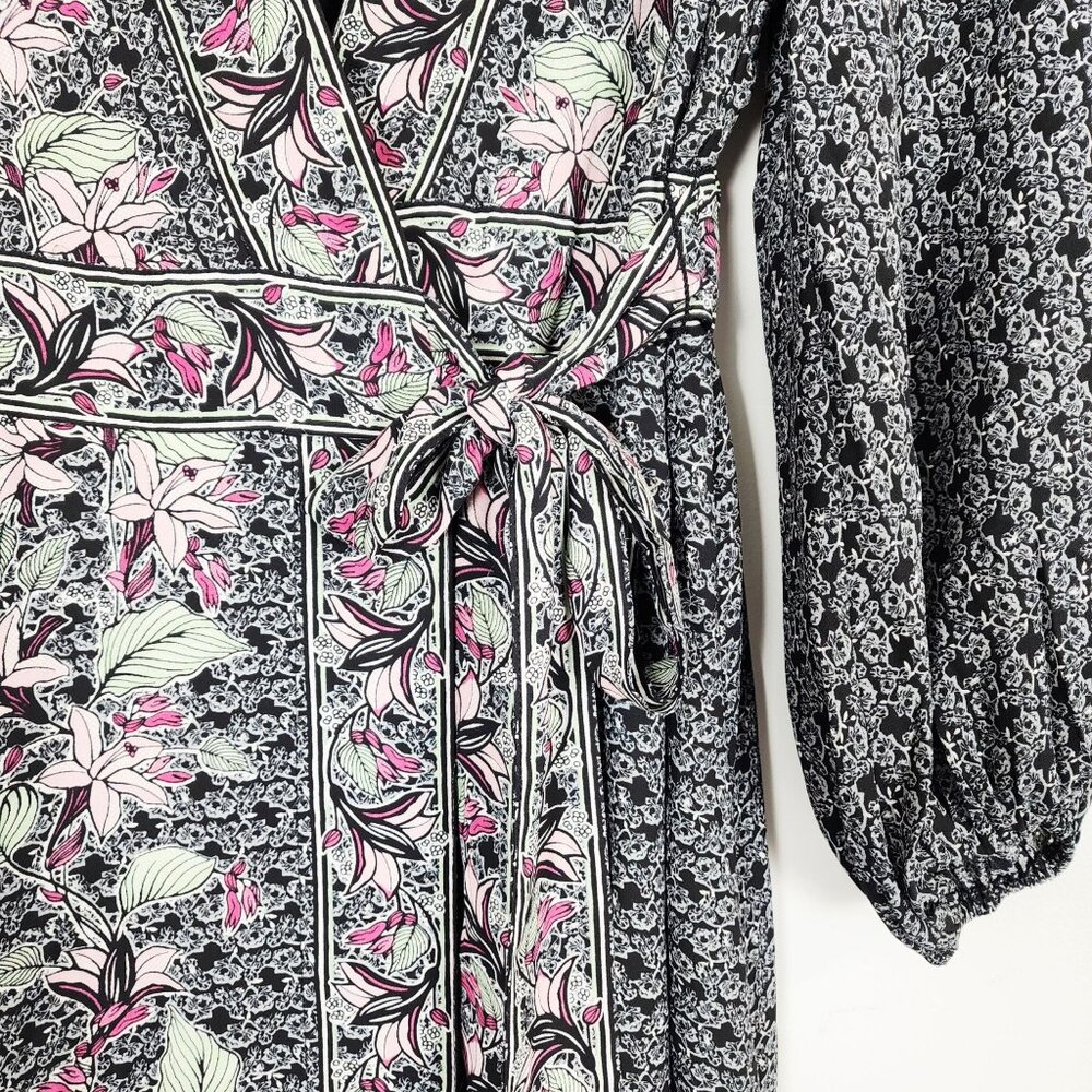 Max Studio London XS Floral Wrap Maxi Dress With Puff Sleeves - Picture 10 of 13